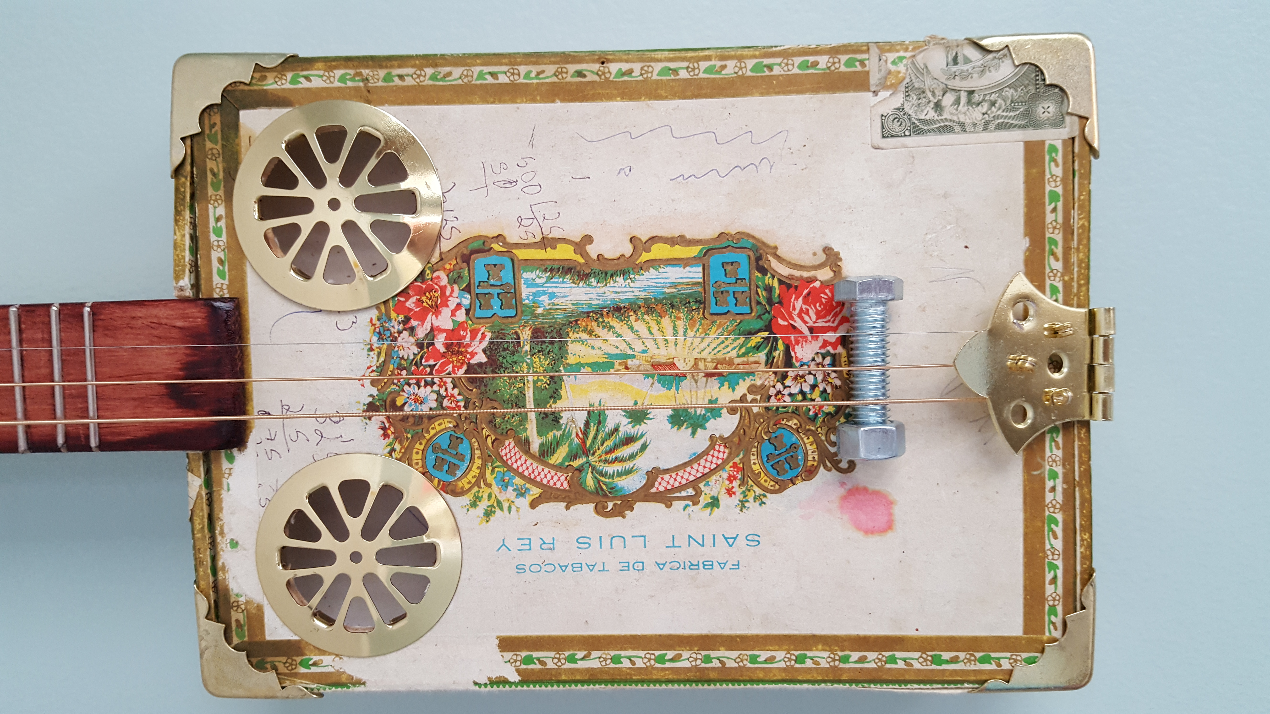 I love all the scribbles. The previous owner of this box was doing some math…