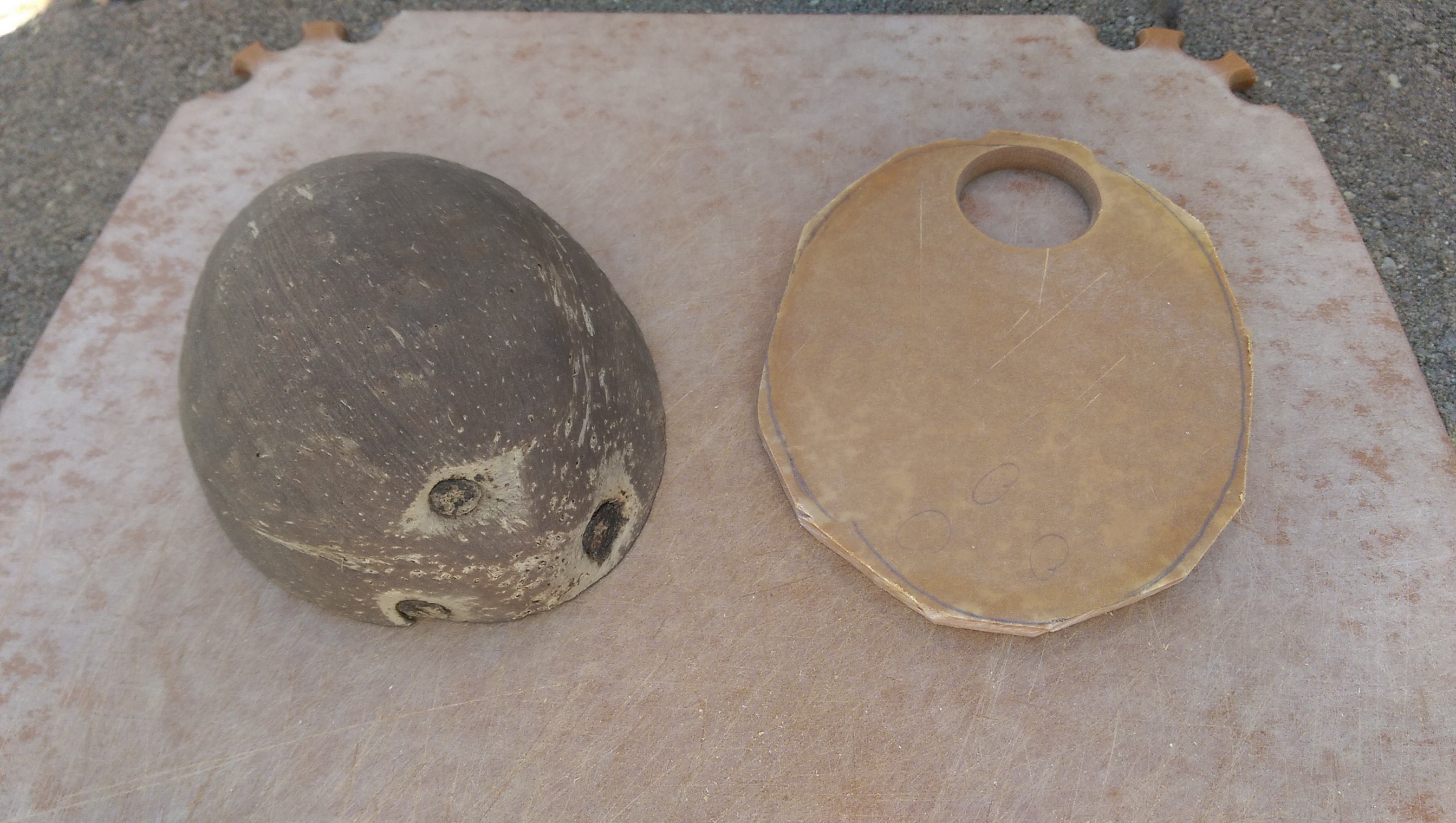 Raw materials. The sound board came from a cutting board