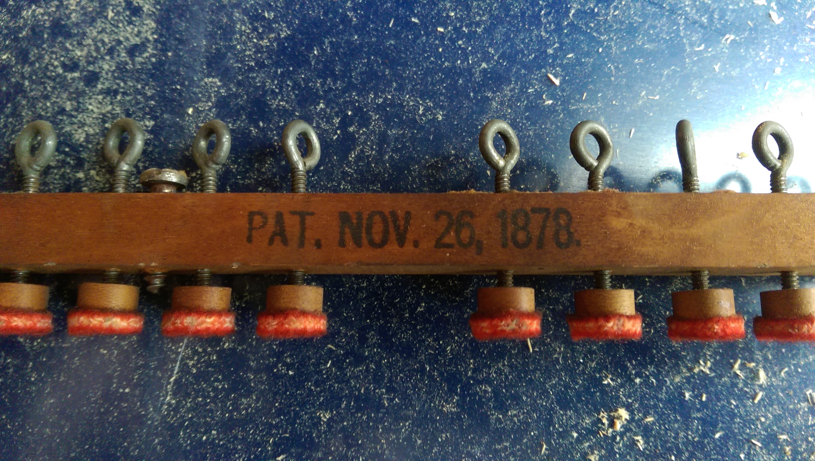Patent from 1878. I used every one of the 100+ eye hooks on other projects