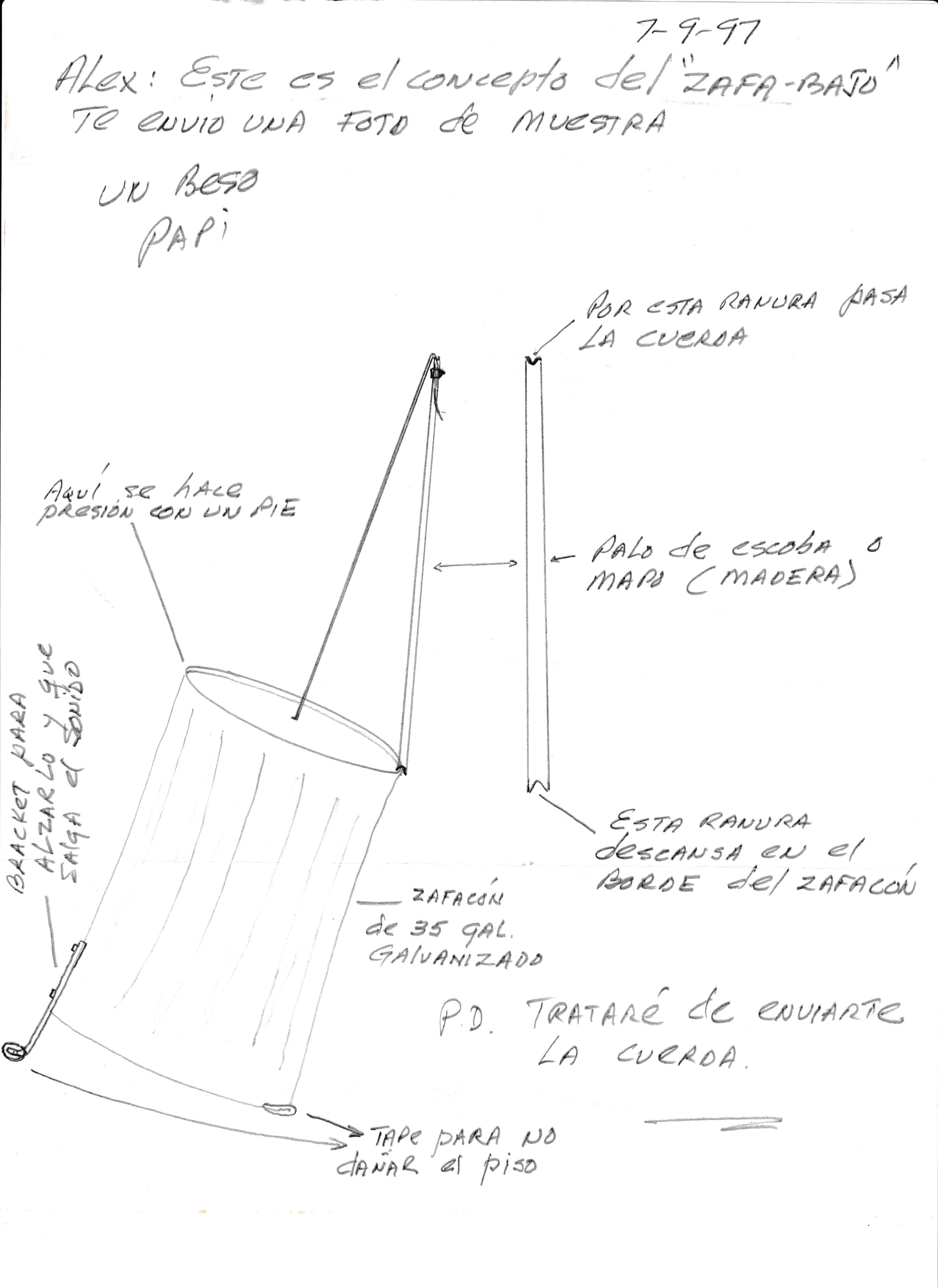 In 1997 he drew up plans and sent them to me