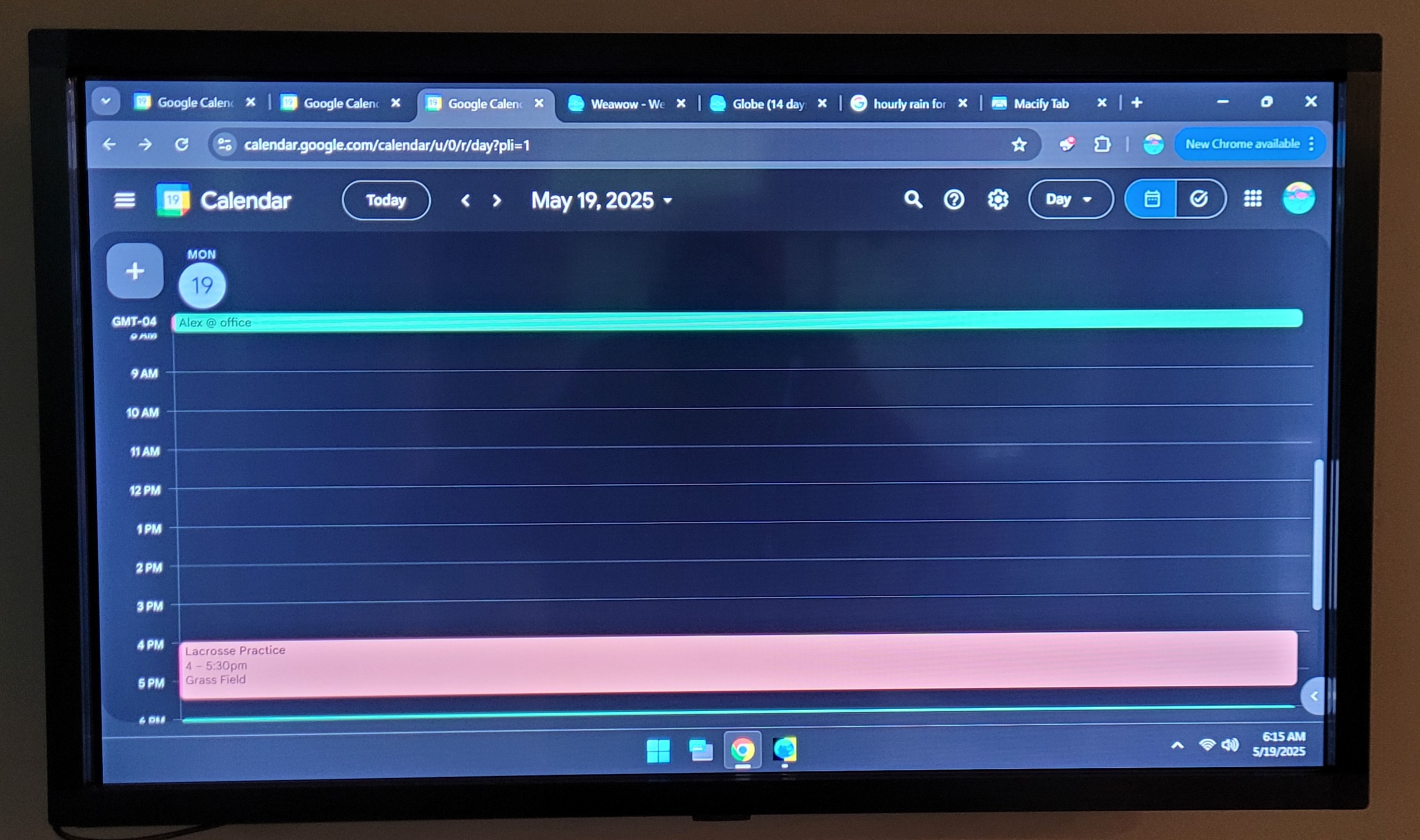 Calendar in Day view