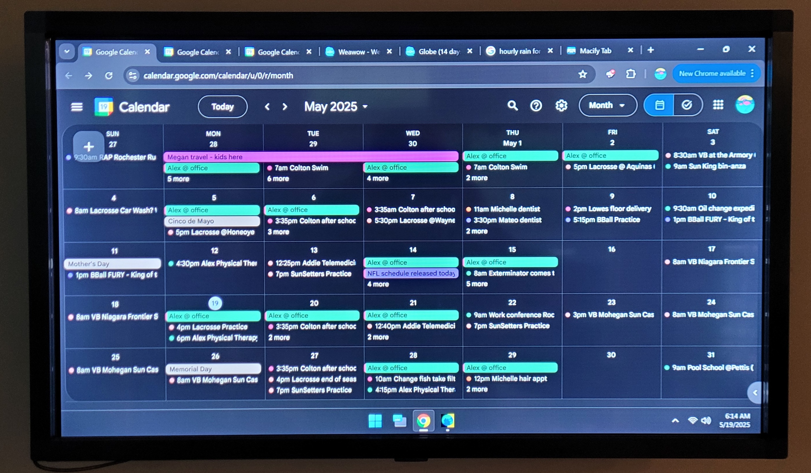 Calendar in Month view