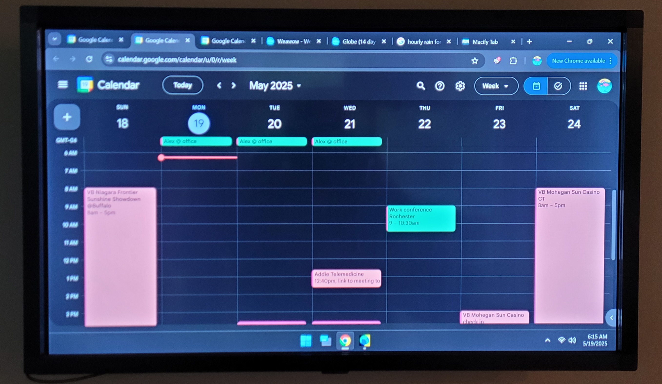 Calendar in Week view