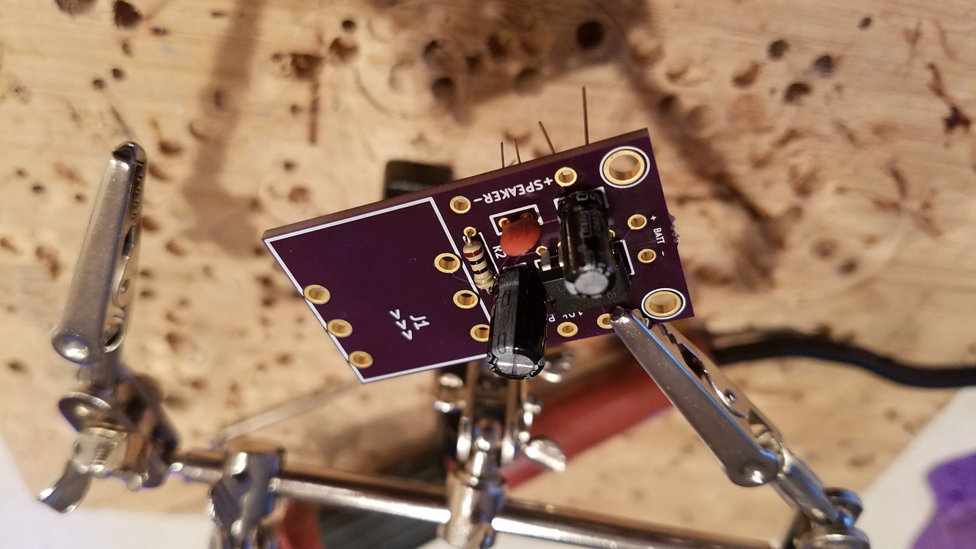 Soldering the tiny amp