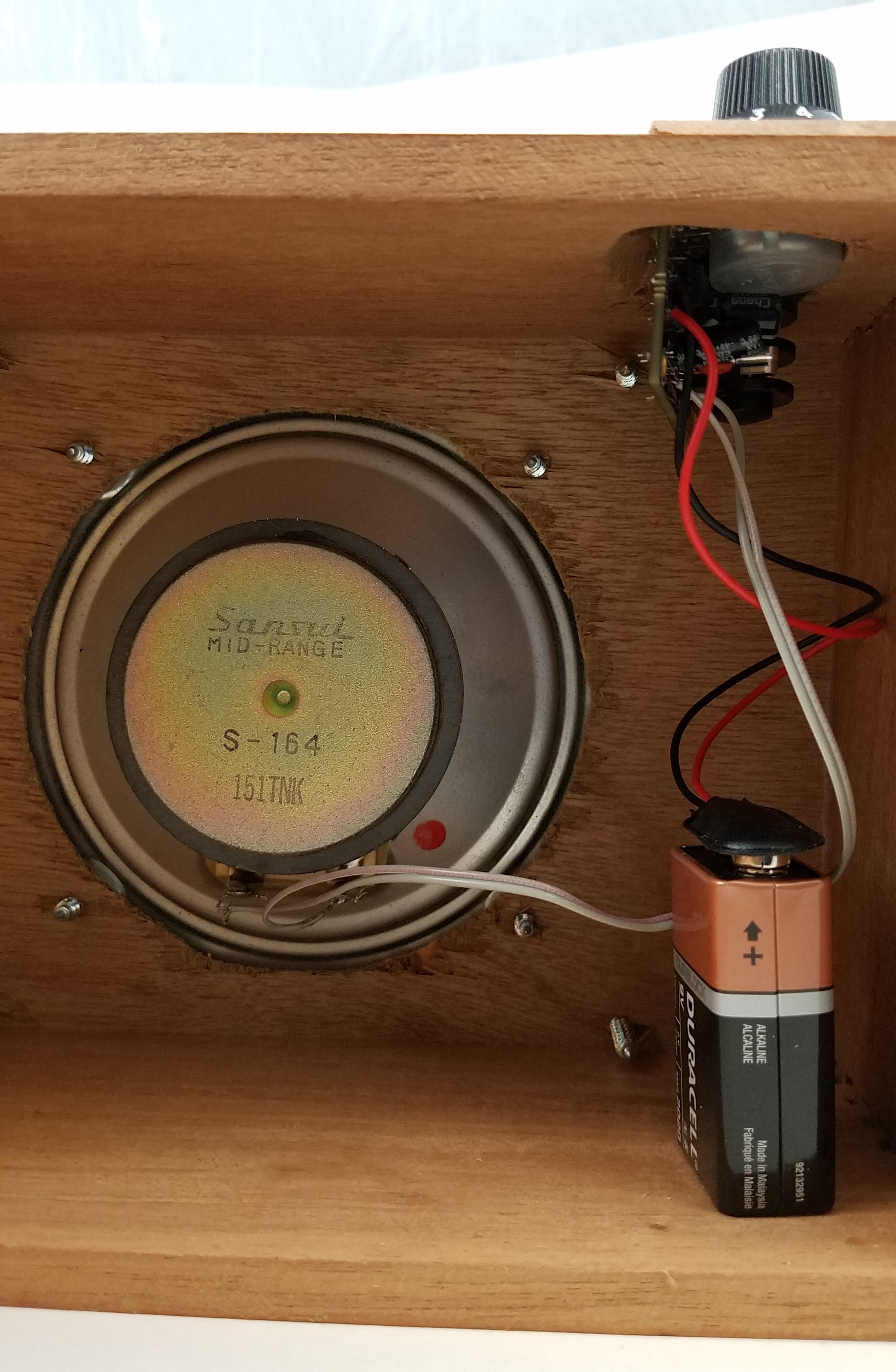 Powered by a 9V battery