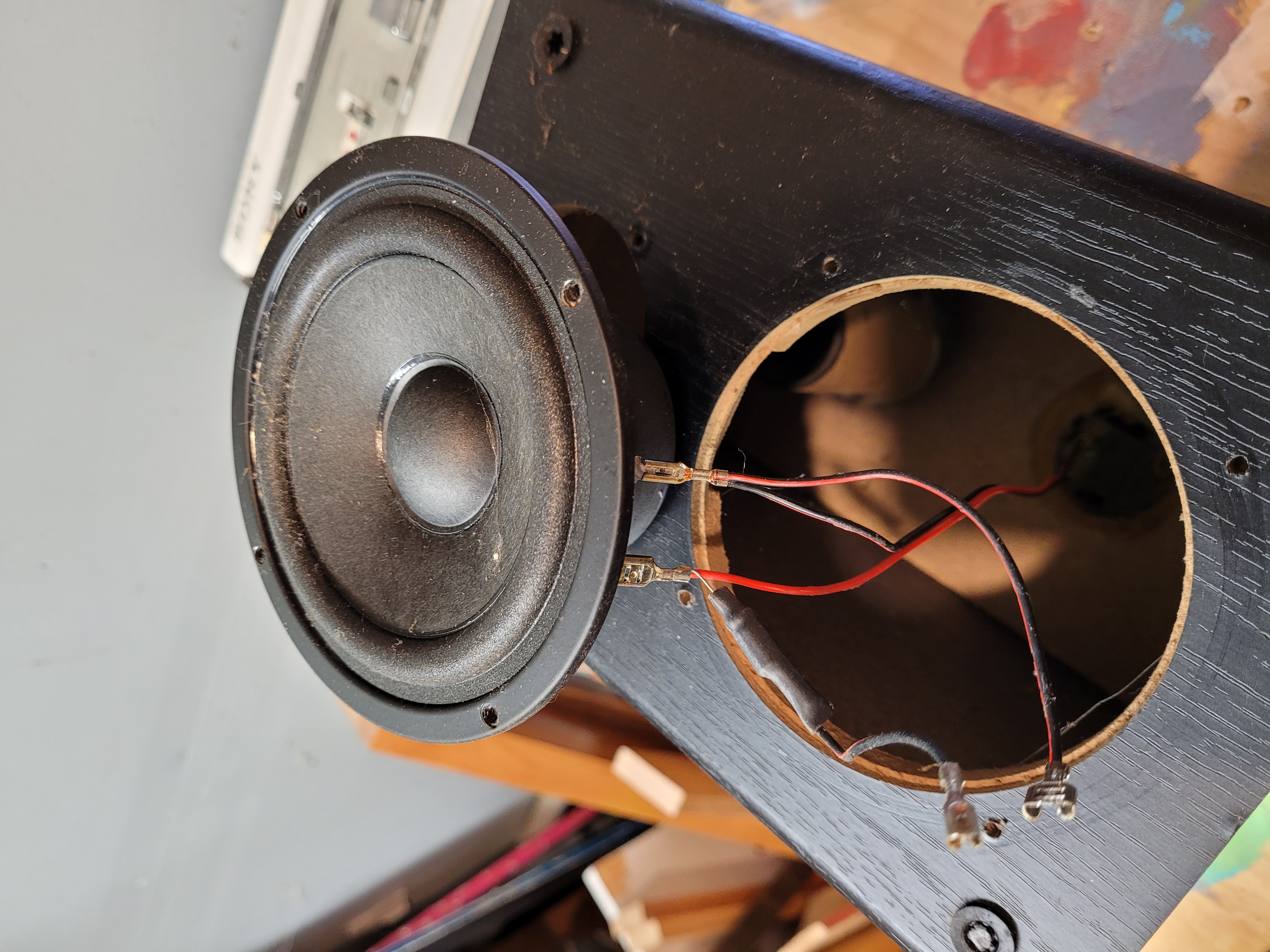 Removing the speakers from their enclosures