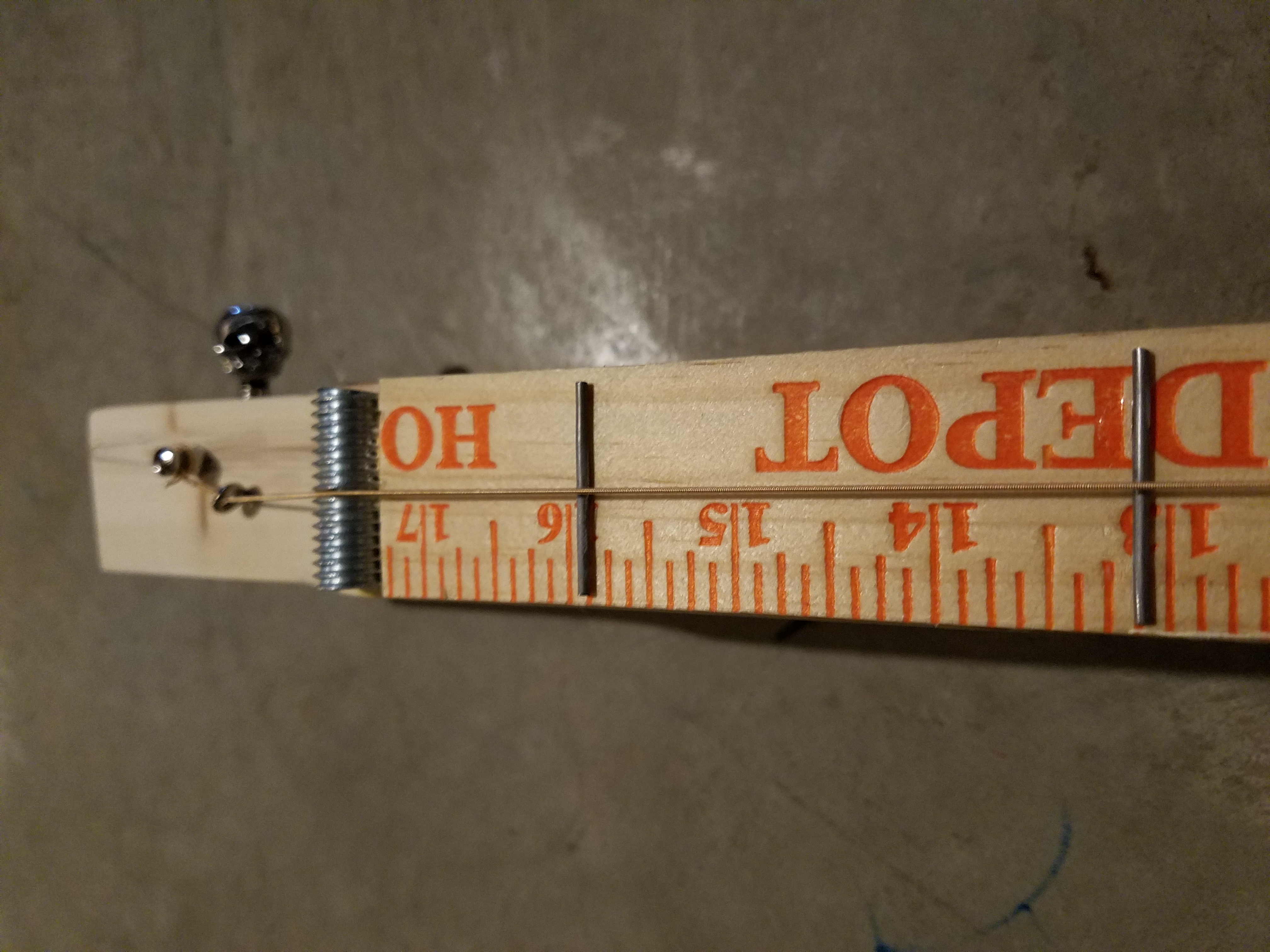 Threaded bolt for the nut. Welding rod for the frets