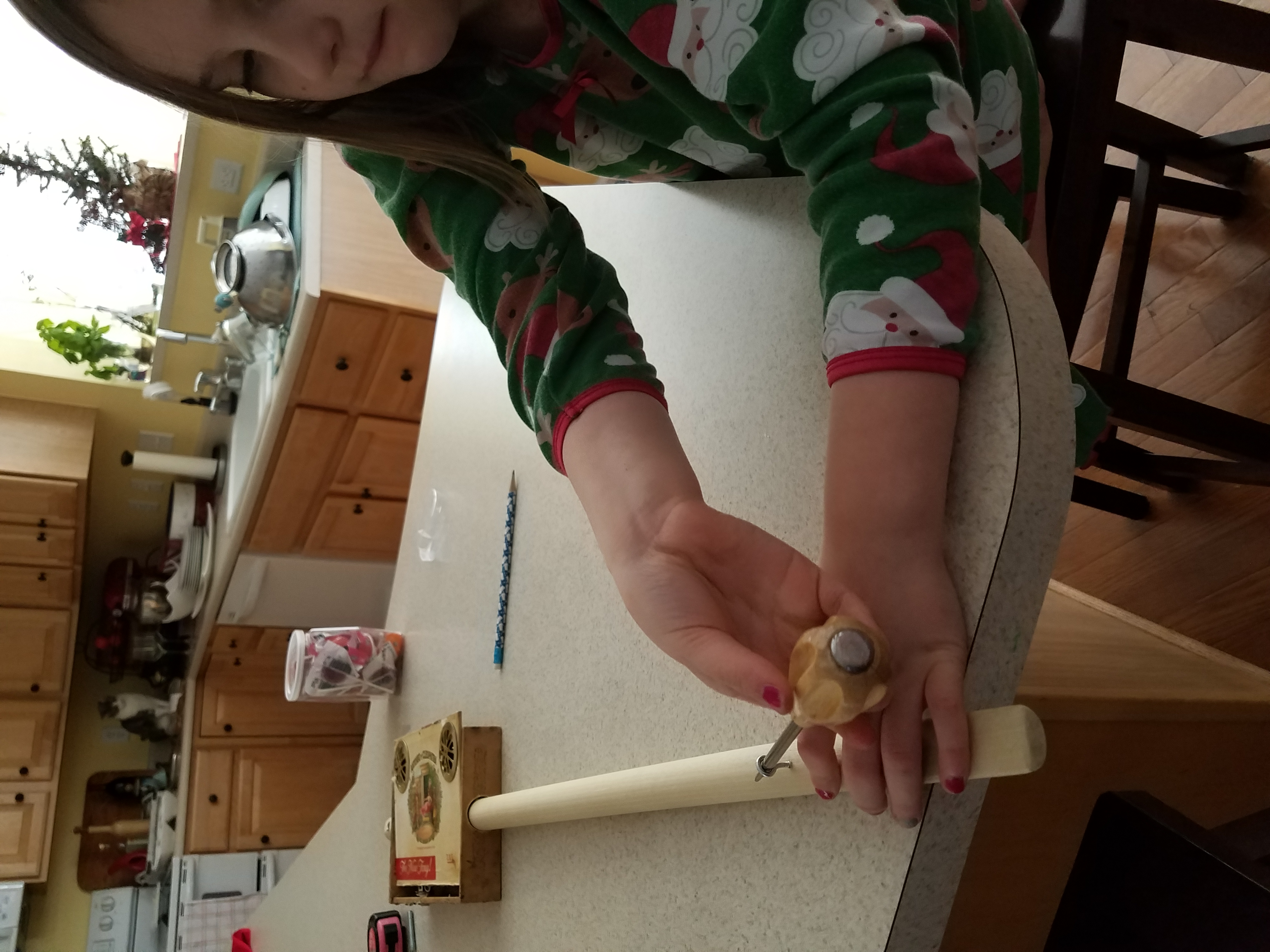 Installing the eye hook to act as the nut