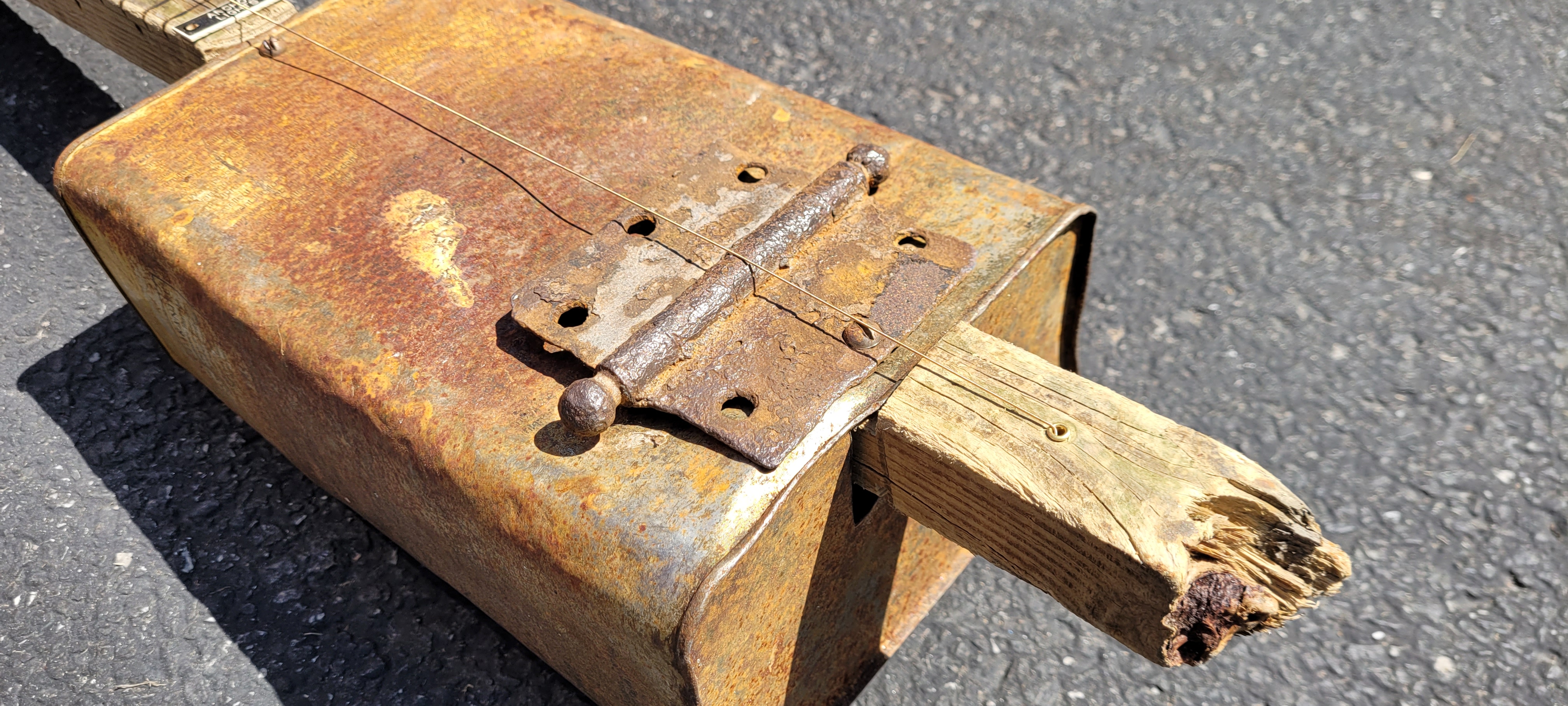 This rusted out door hings made the perfect bridge