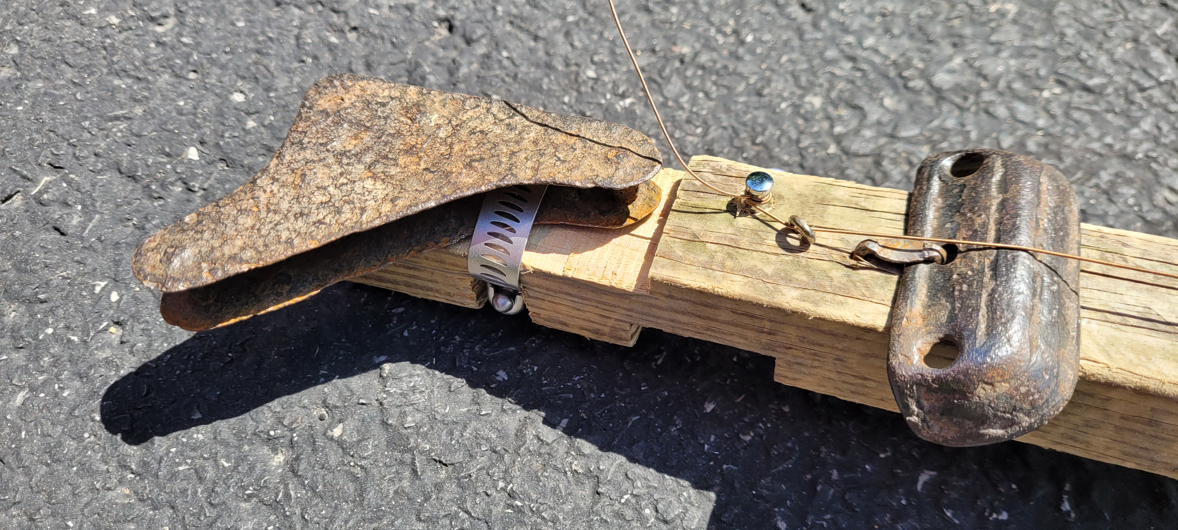 I don’t know what this metal piece is, but I thought it would look cool as the headstock