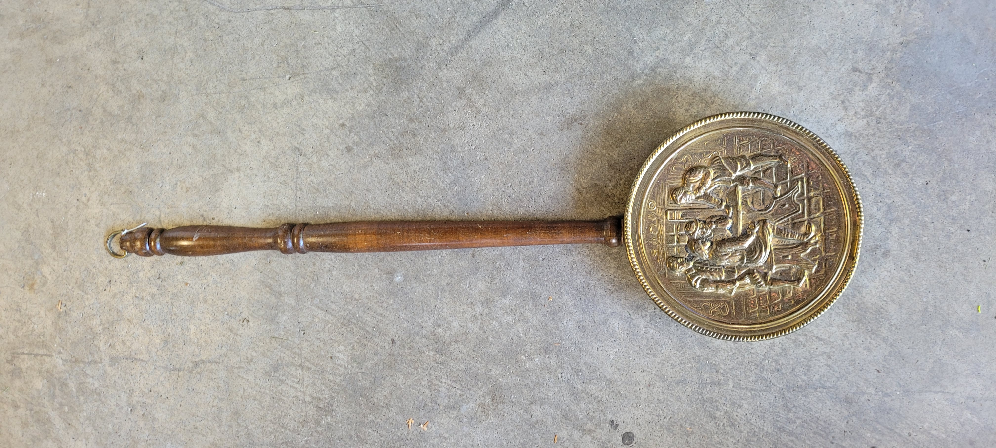 Here&rsquo;s what I started with. This bed warmer was hanging on the wall of an antique store