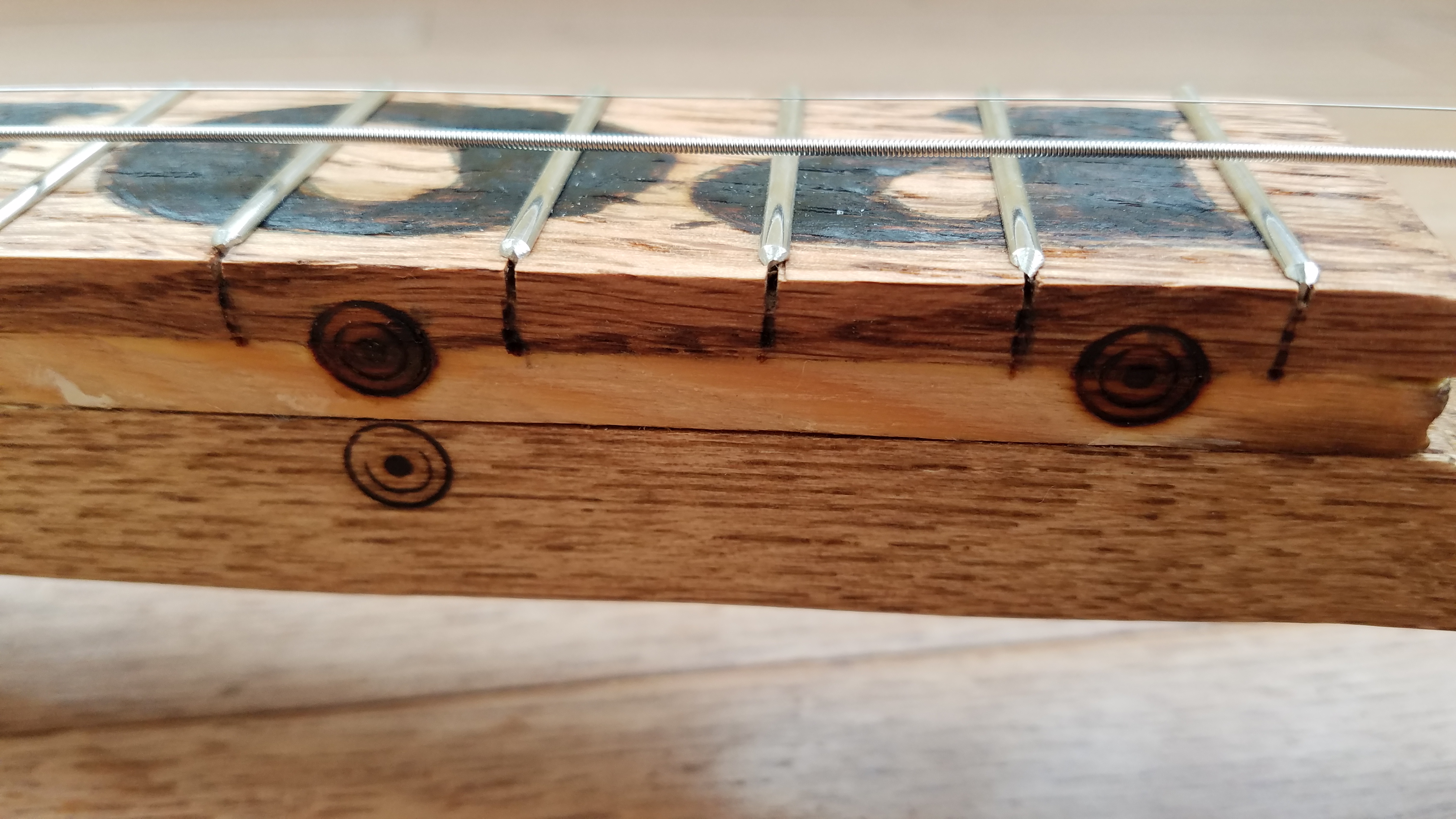 Woodburned Fret markers