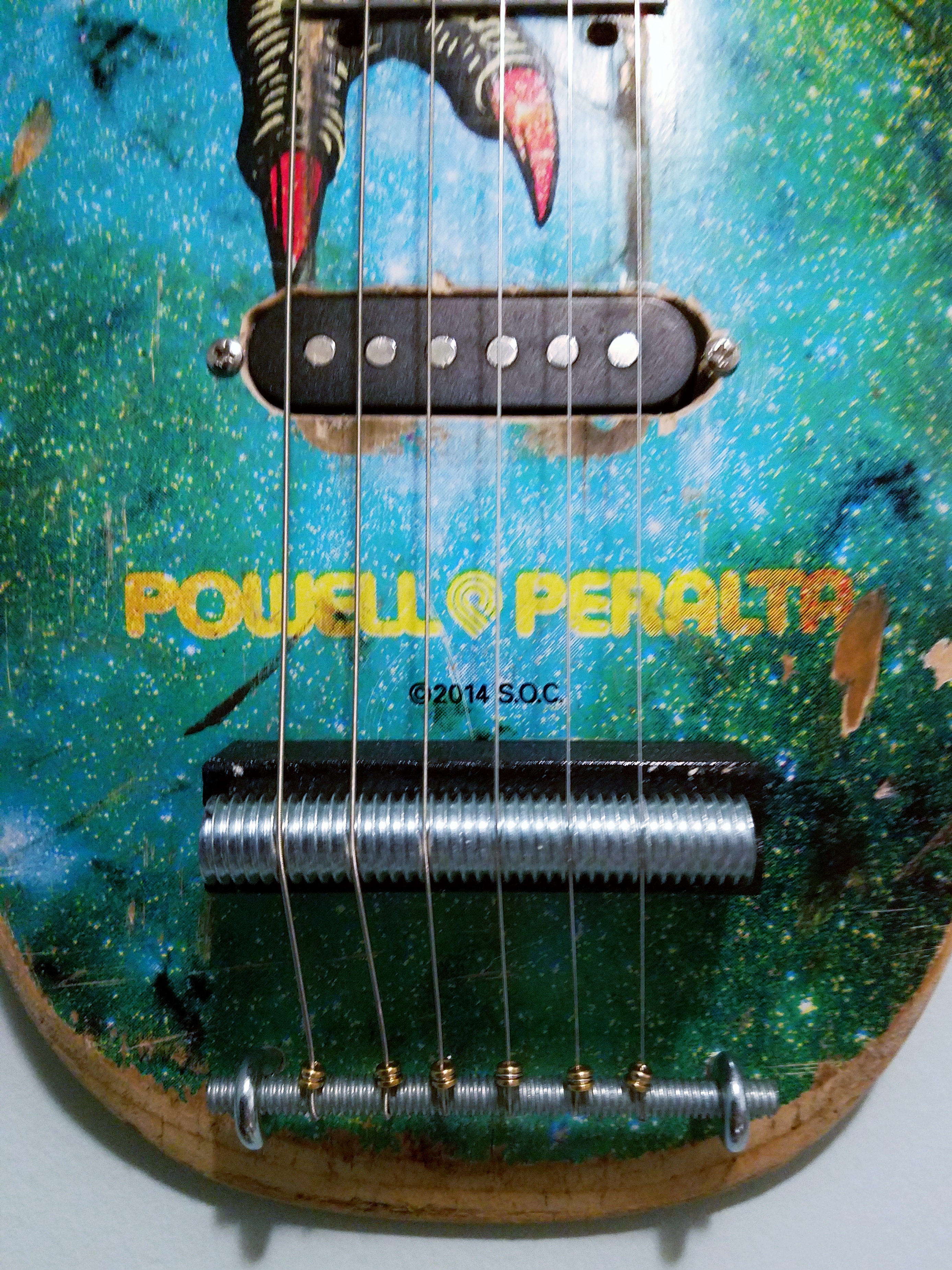 Flush mounted single coil pickup. Check out how the string tension is bending this bolt!