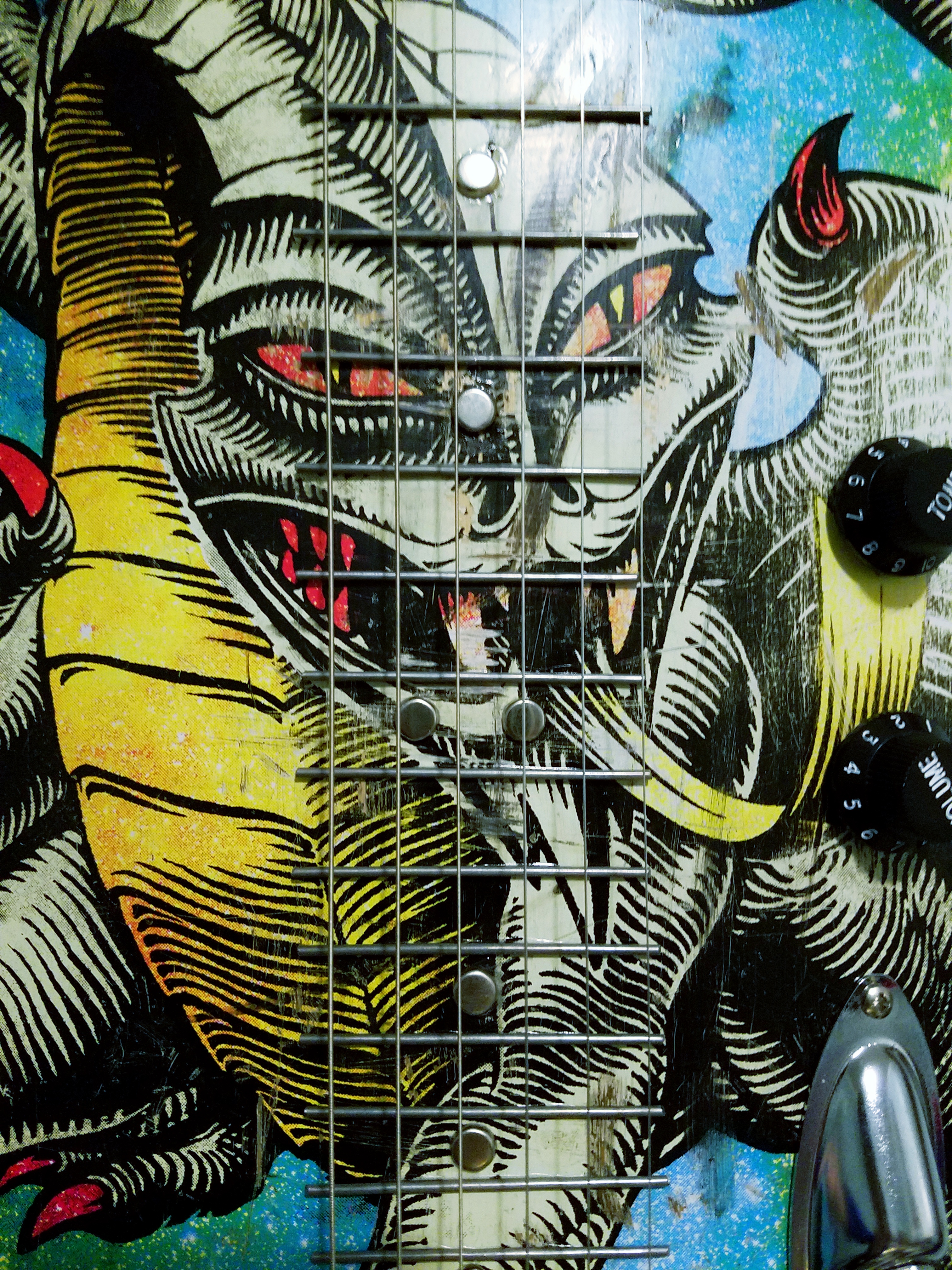 Frets and fret markers are glued in place