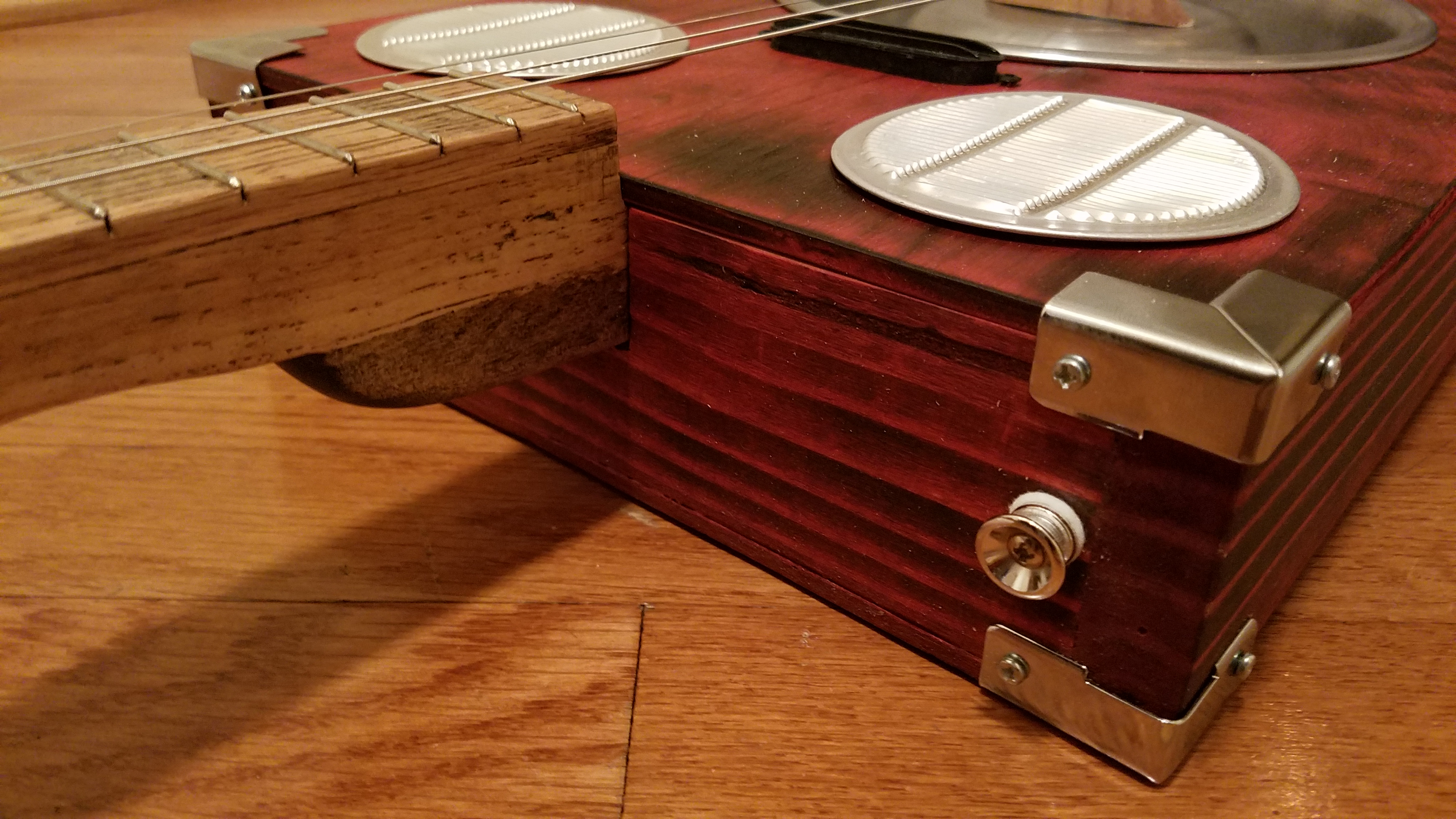 The charring looks great with a thin coat of stain