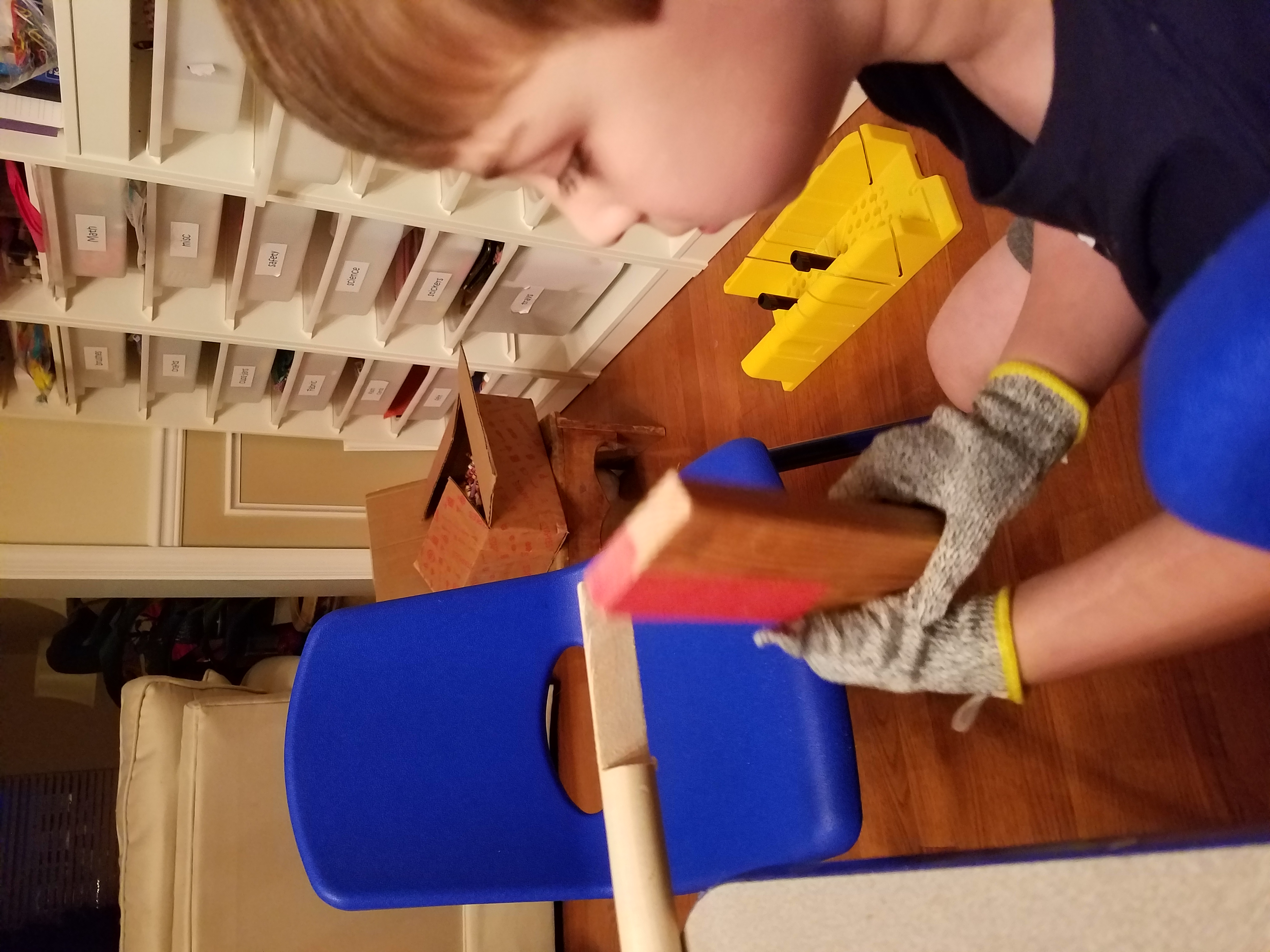 Sanding the headstock