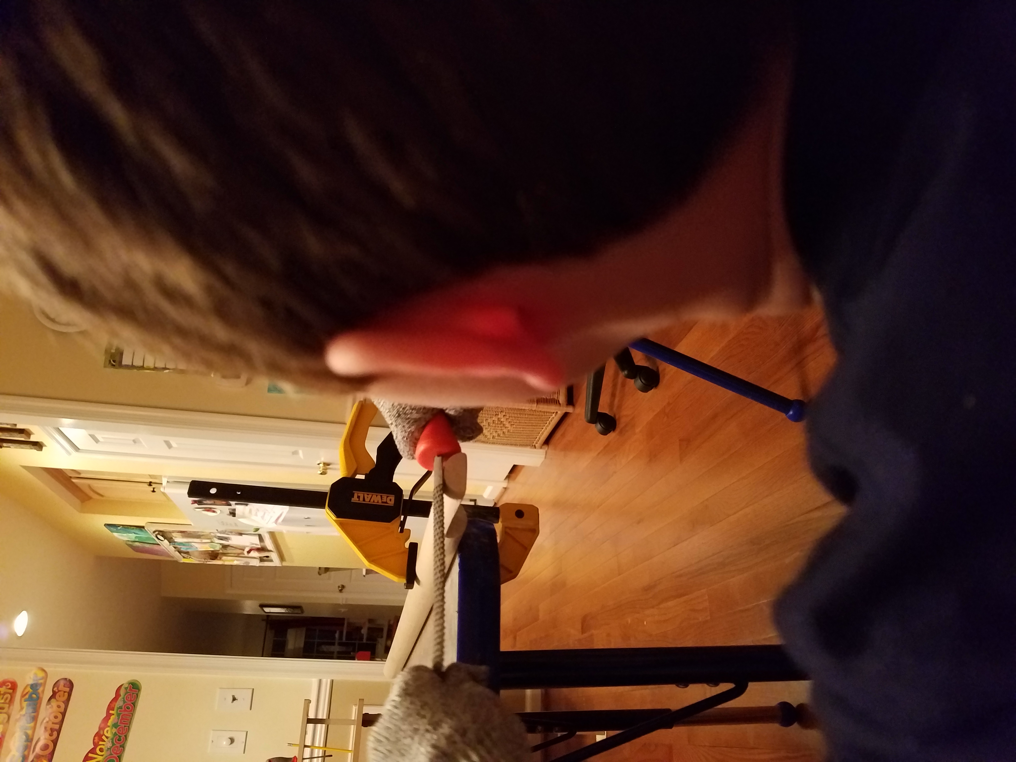 Filing the underside of the headstock