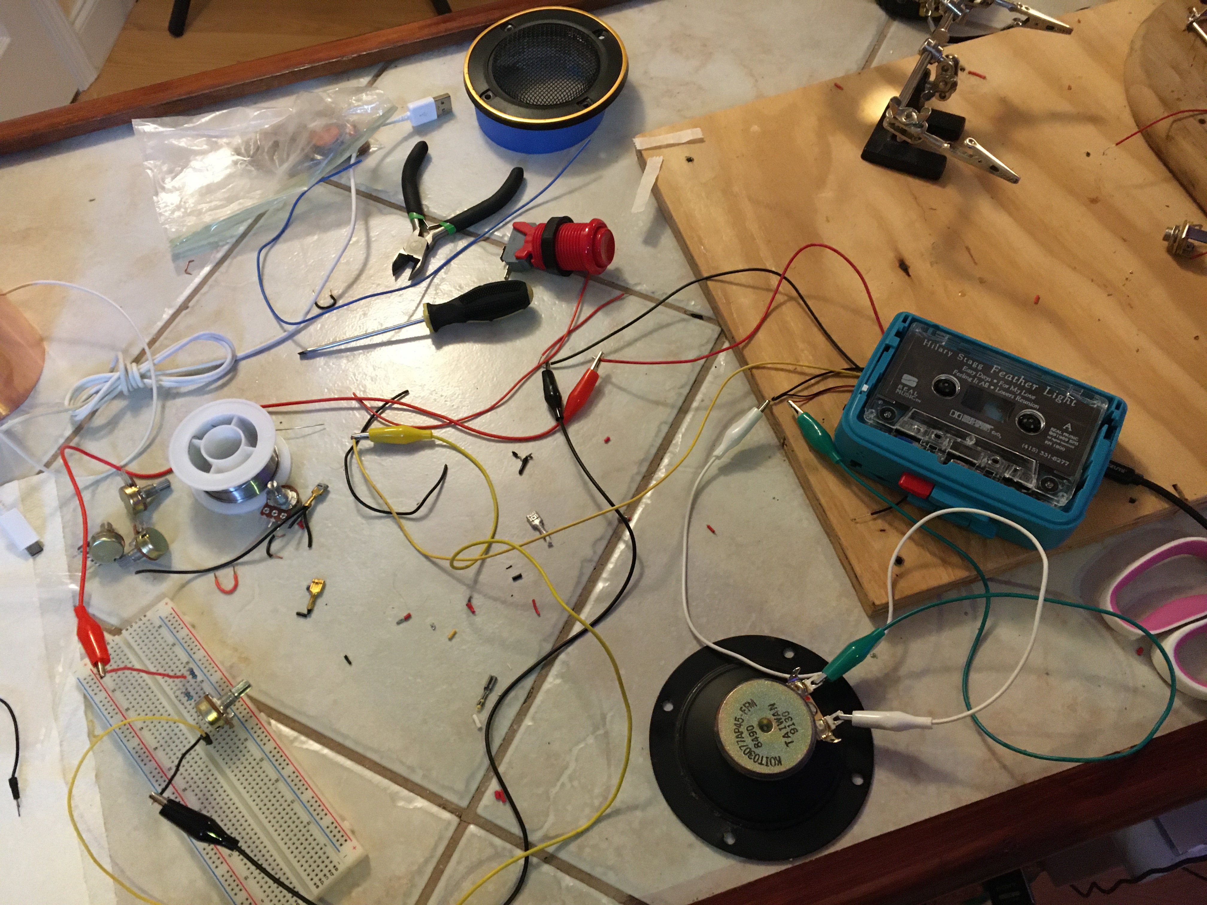 Experimenting with the potentiometers to test the motor speed control