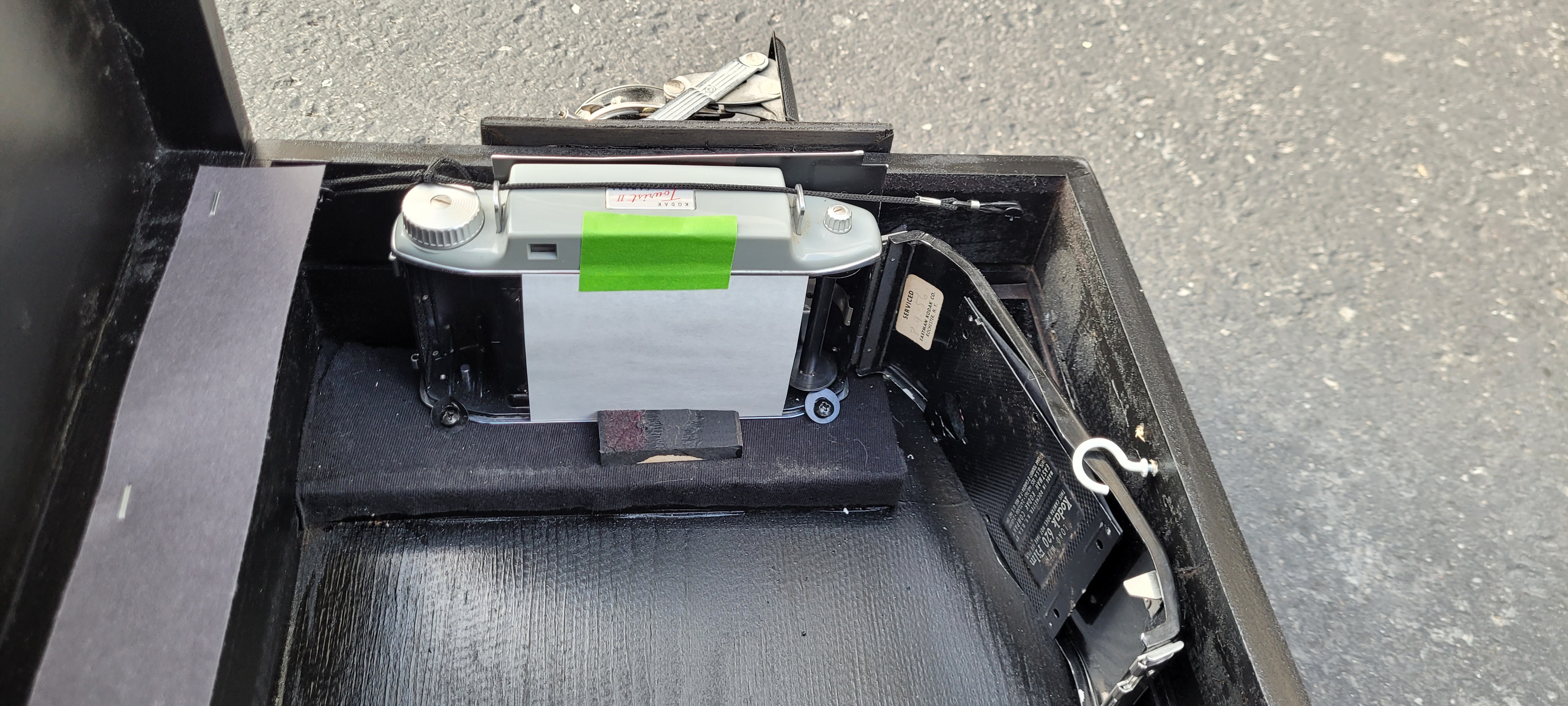 Another view of the camera held in place